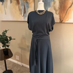 Elegant Blue Dress with Belt
